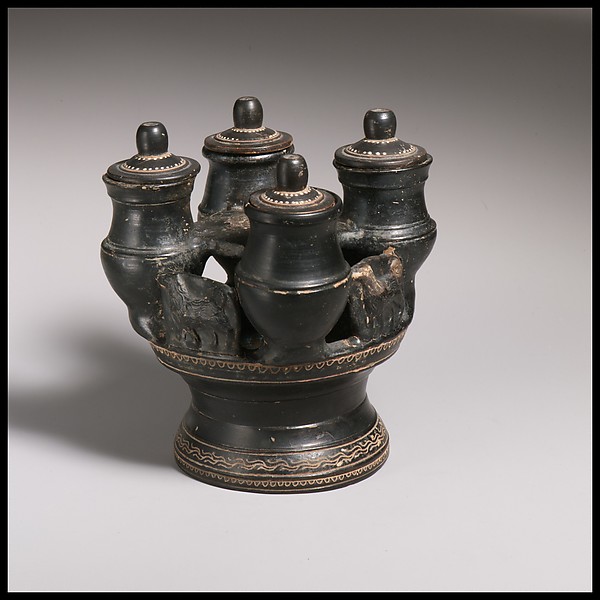 Terracotta kernos with multiple offering cups
